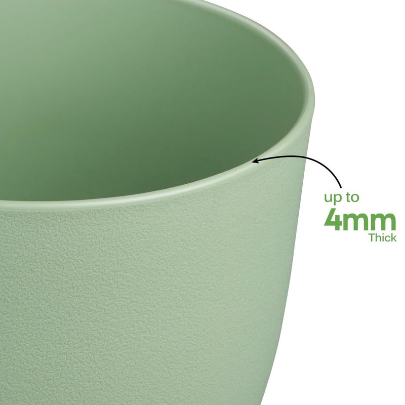 Ferlypote Plant Pots 8 Inch Set of 4  Flower Pots with Multi Mesh Drainage Holes  Planters for Indoor Outdoor Garden Plants and Flowers(Green) - Image 4